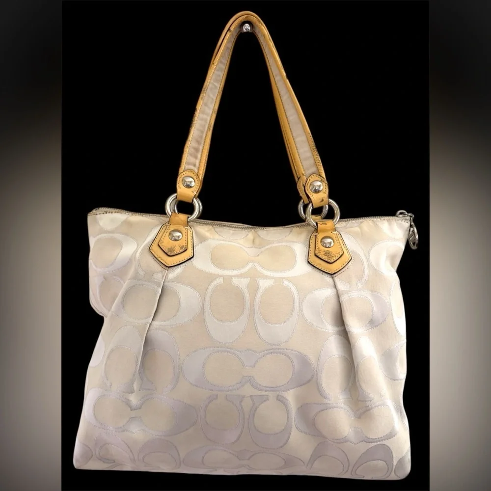 Coach Poppy Limited Edition Signature Sateen Glam Tote Bag - Picture 4 of 12